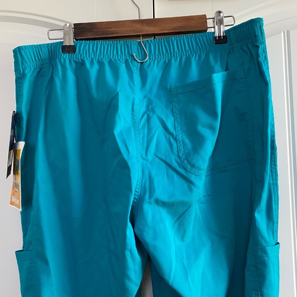 Cherokee Womens Scrub Pull-On Pants Elastic Waist Straight Leg NWT, Teal SZ L - Picture 5 of 12